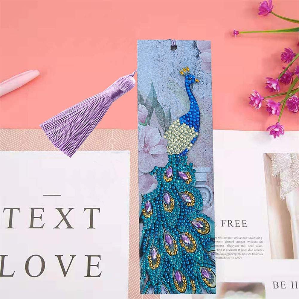 Diamond Painting Bookmark with Peacock - Image 2