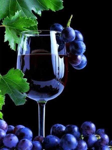 Diamond Painting - Bunch of grapes and wine