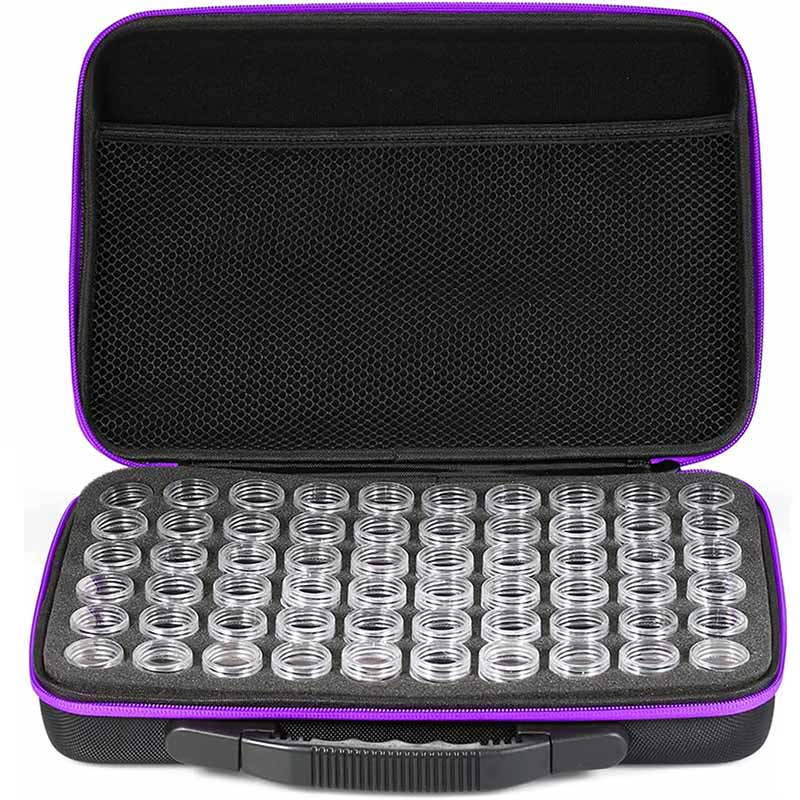Diamond Painting Case Purple with 60 Compartments + Accessories - Image 4