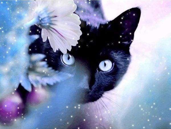 Diamond Painting - Cat and Flower