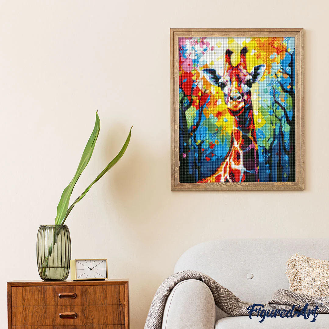 Diamond Painting - Colourful Abstract Giraffe - Image 2