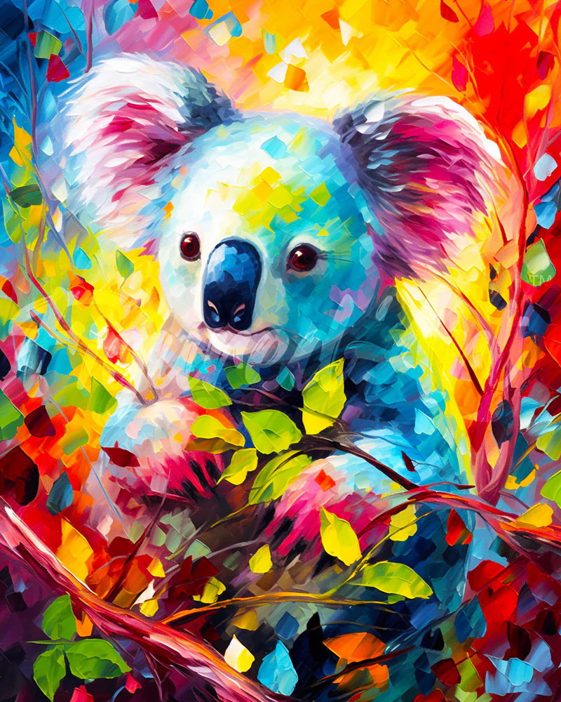 Diamond Painting - Colourful Abstract Koala