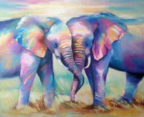 Diamond Painting - Elephants Love
