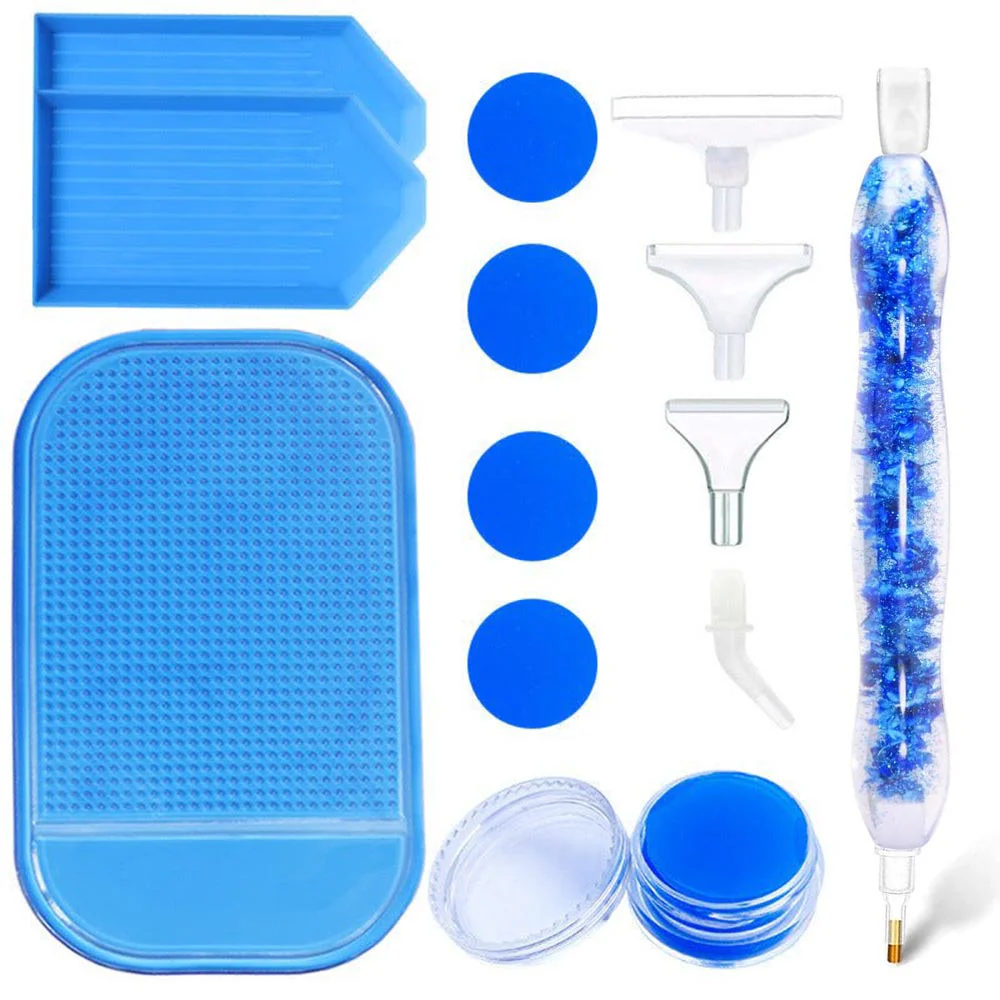 Diamond Painting Ergonomic Premium Pen Blue Flowers 5 Variants - Image 3