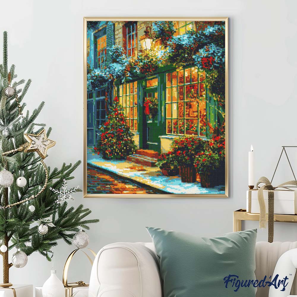 Diamond Painting - Festive Green Door - Image 2