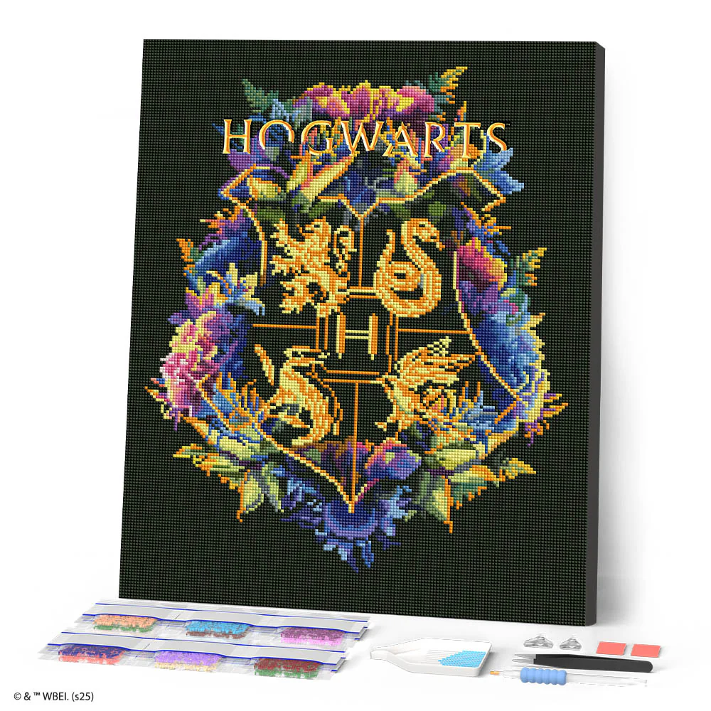 Diamond Painting - Floral Hogwarts Crest - Image 2