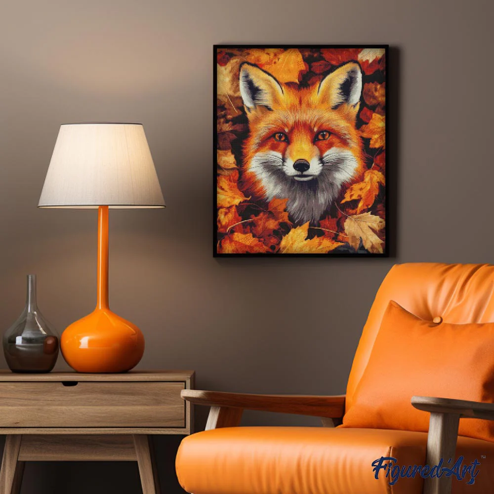 Diamond Painting - Fox in Autumn Leaves - Image 2