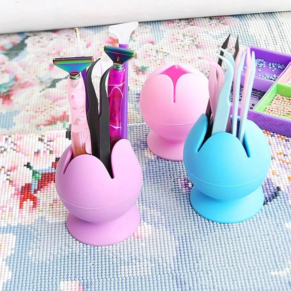 Diamond Painting Gem Tulip Mini Trash Can in 4 Colors - Image 2