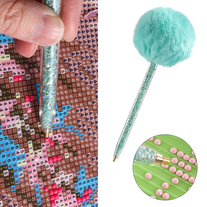Diamond Painting glitter pen with hairball 4 colors accessory - Image 6