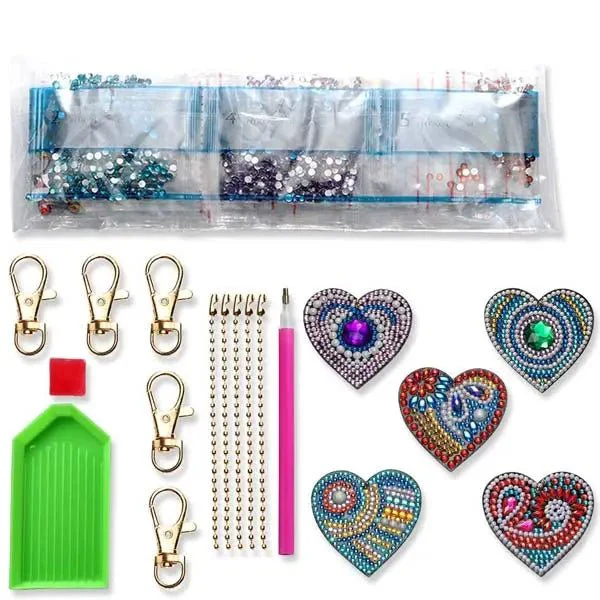 Diamond Painting Heart Pendant 5pc Set - Image 7