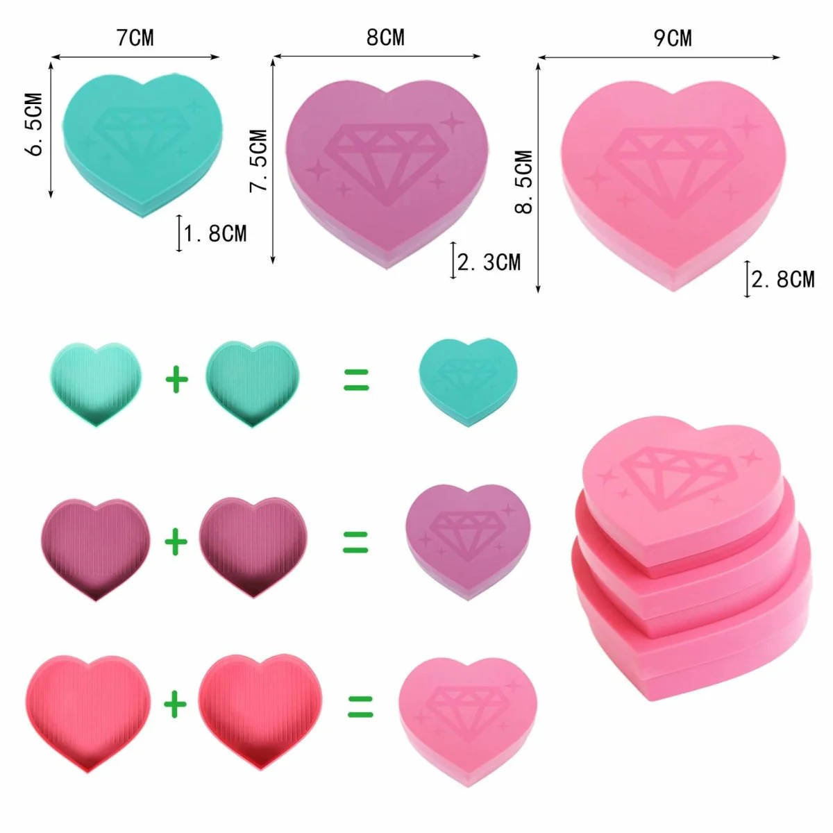Diamond Painting heart-shaped organizational tray accessory - Image 4