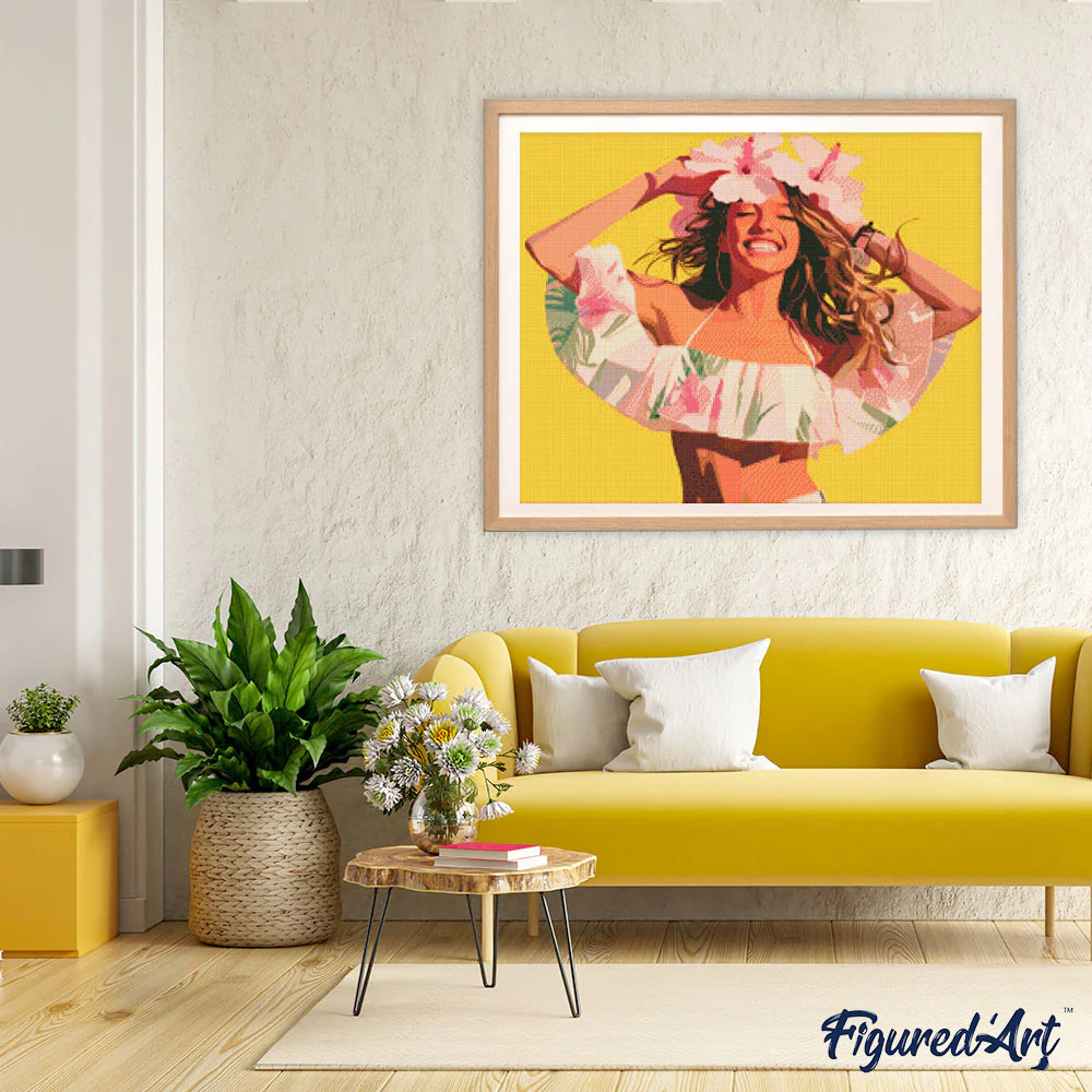 Diamond Painting - Joyful Girl 40x50cm canvas already framed - Image 2