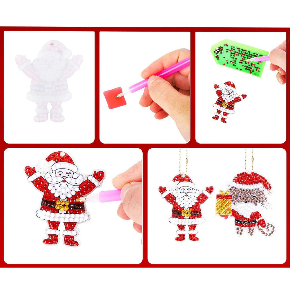 Diamond Painting Keychain Christmas 11 Pieces - Image 5