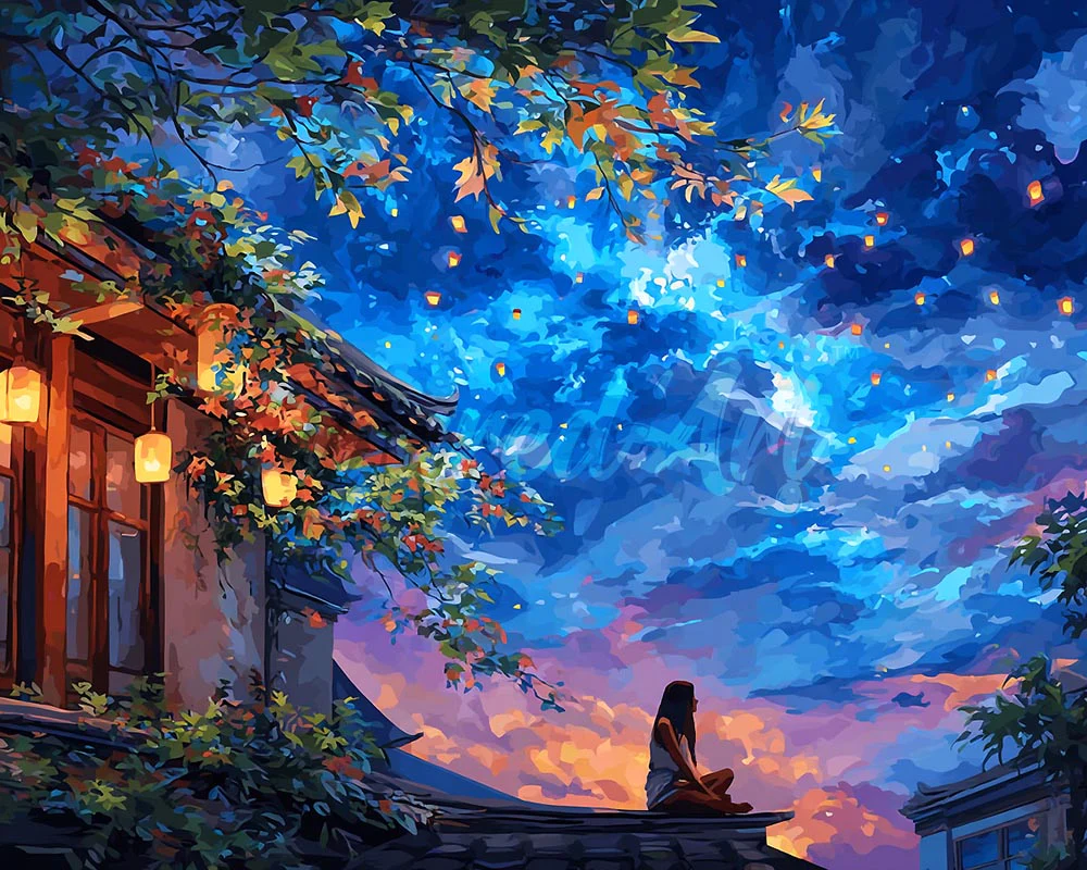 Diamond Painting - Lantern Night View