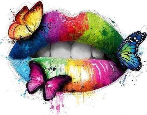 Diamond Painting - Lips and Butterflies