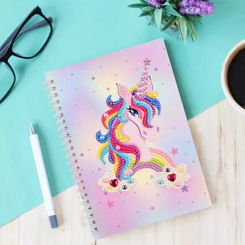 Diamond Painting Notebook Unicorn Pink - Image 4