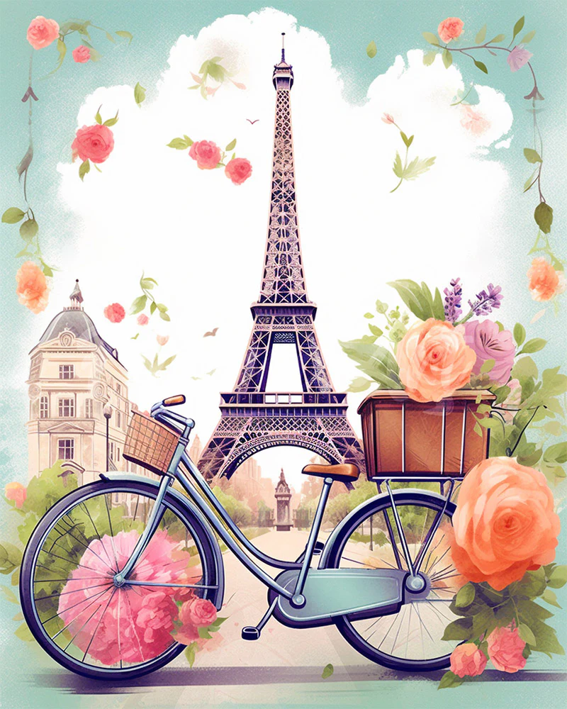 Diamond Painting - Paris in Bloom canvas already framed