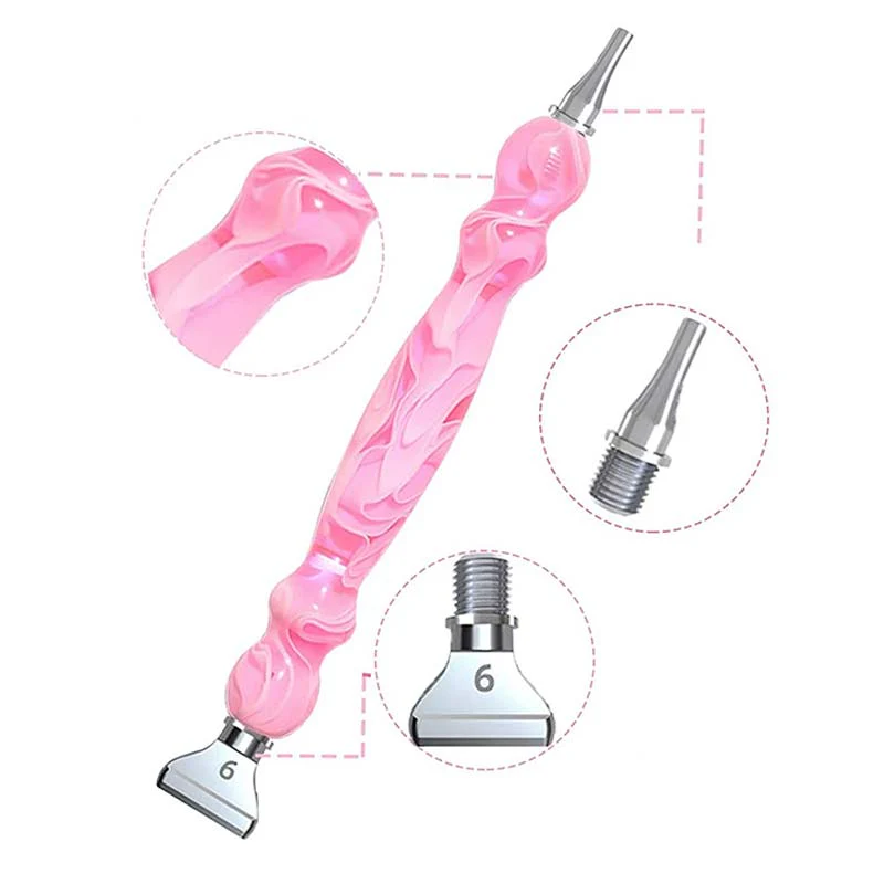 Diamond Painting Pen Waves Pink with Steel Tips - Image 2