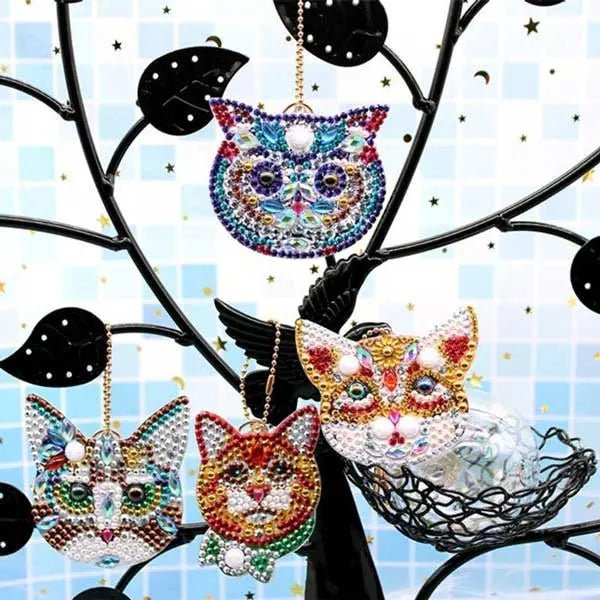 Diamond Painting Pendant Cats 4 piece Set - Image 3