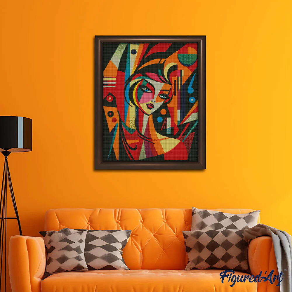 Diamond Painting - Picasso Style Abstract Woman 40x50cm canvas already framed - Image 2
