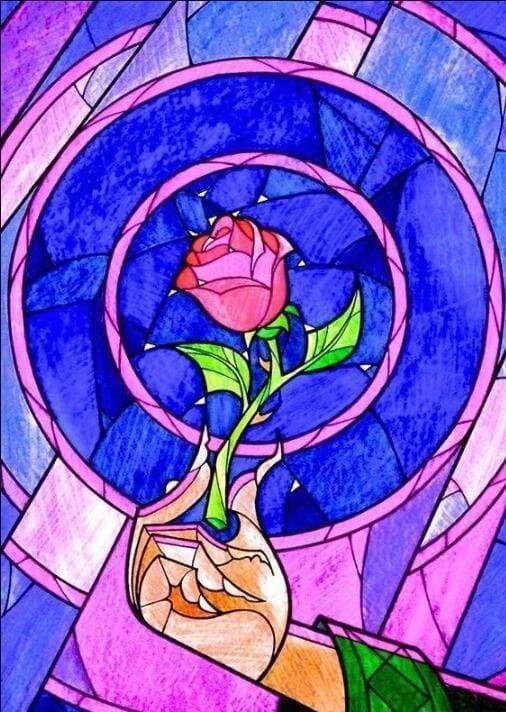 Diamond Painting - Pink Stained Glass