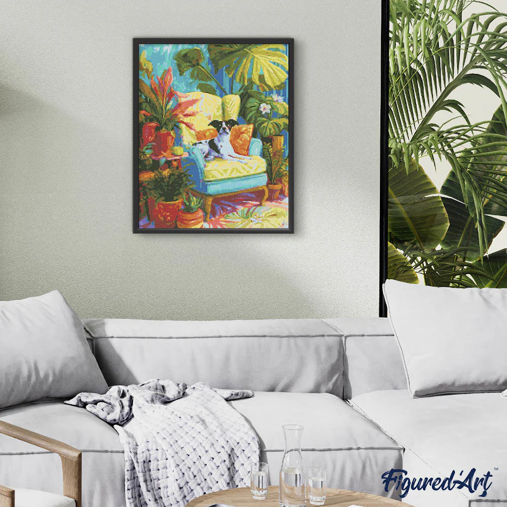 Diamond Painting - Plant Corner with Dog - Image 2