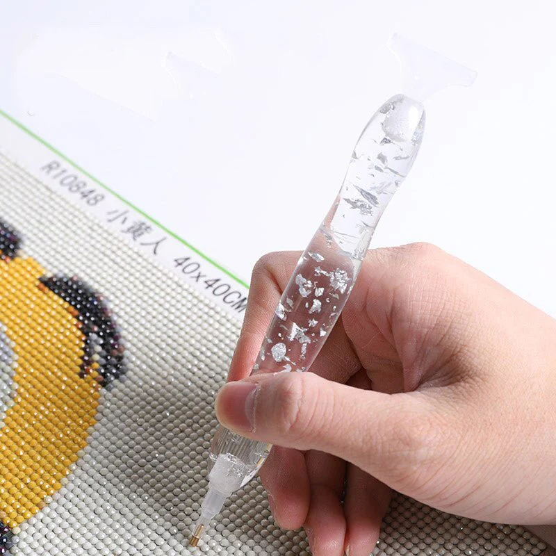 Diamond Painting Premium Ergonomic Pen Leaf Silver Accessory - Image 3