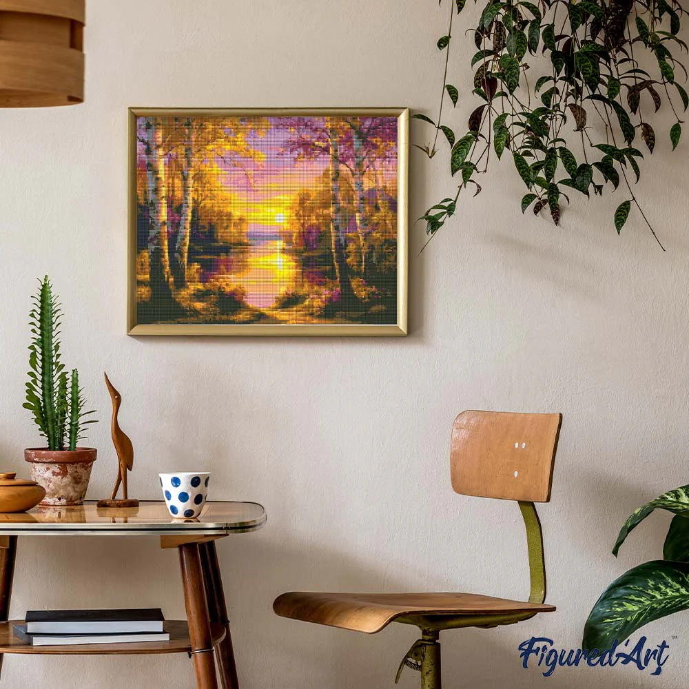 Diamond Painting - Radiant Birch Lake - Image 2