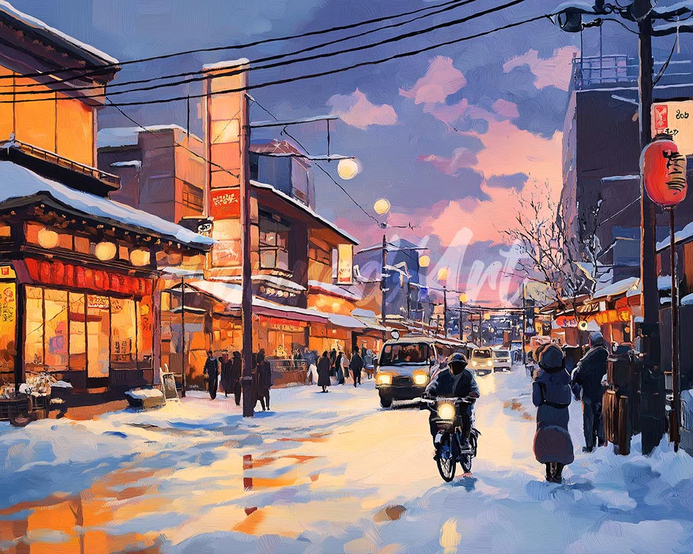 Diamond Painting - Retro Japan Winter Street