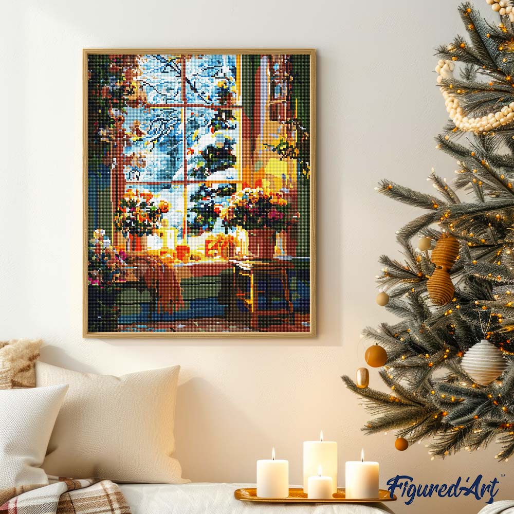 Diamond Painting - Romantic Winter 40x50cm canvas already framed - Image 2