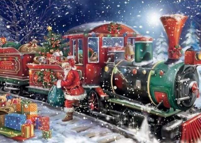 Diamond Painting - Santa Claus and Train