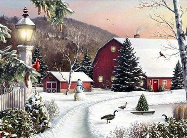 Diamond Painting - Snowy Farm