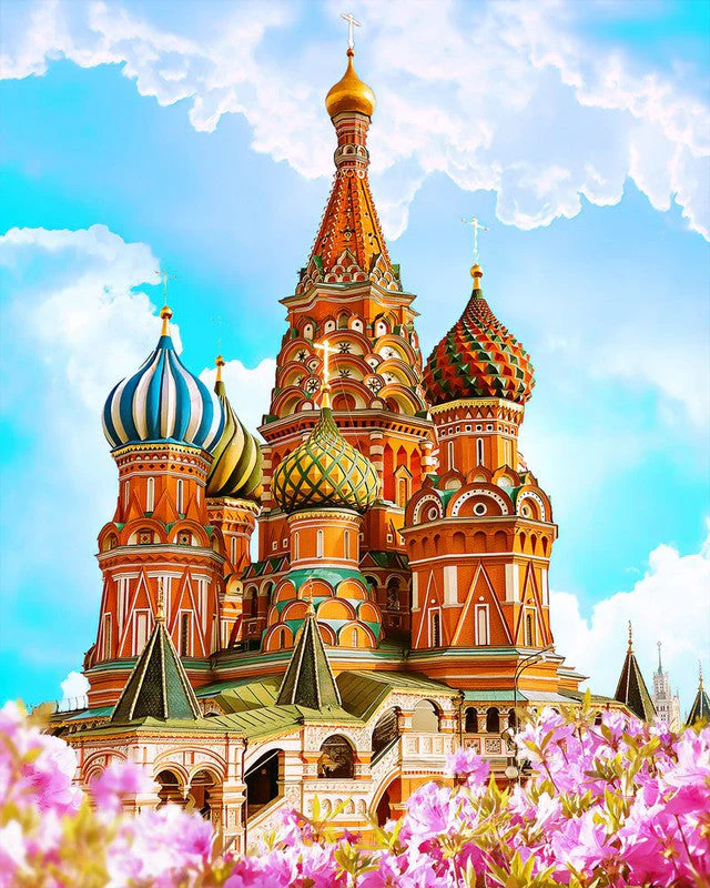 Diamond Painting - St Basil Cathedral 40x50cm canvas already framed