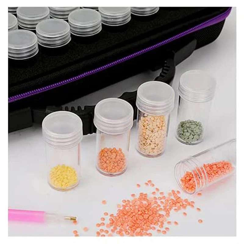 Diamond Painting storage case in purple with 60 compartments + accessories - Image 8