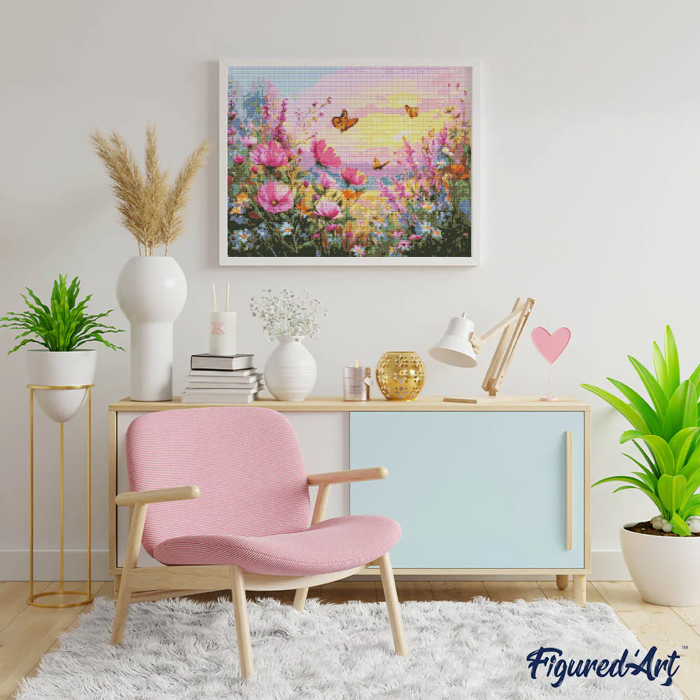 Diamond Painting - Sunset Among Wildflowers - Image 2