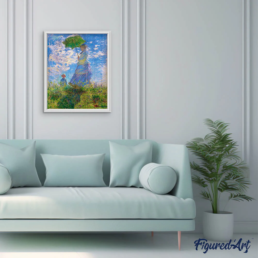 Diamond Painting - The walk - Monet canvas already framed - Image 2