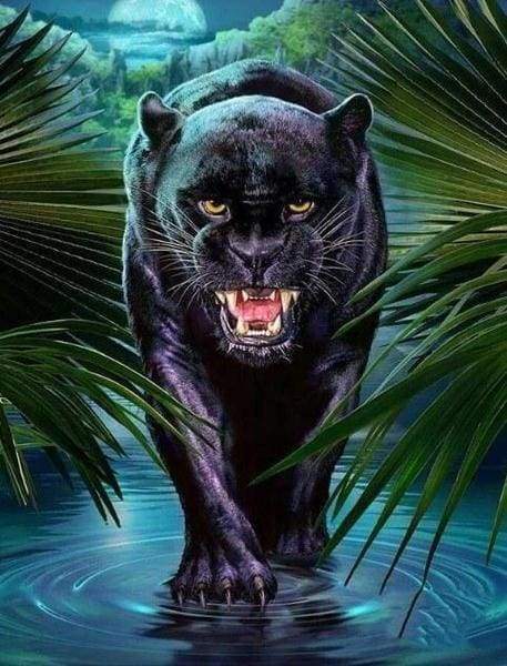 Diamond Painting - Threatening Black Panther