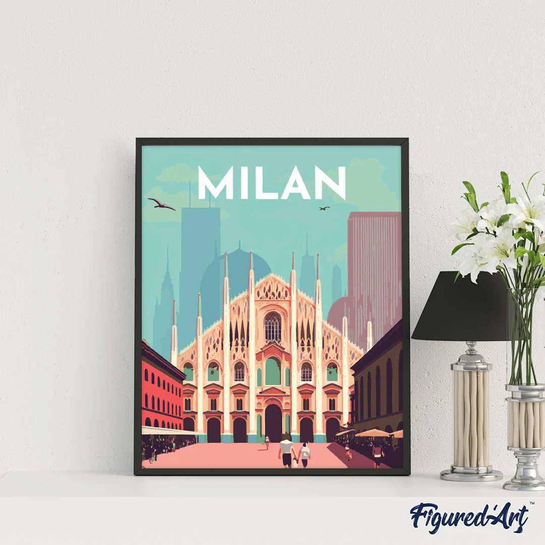 Diamond Painting - Travel Poster Milan - Image 2