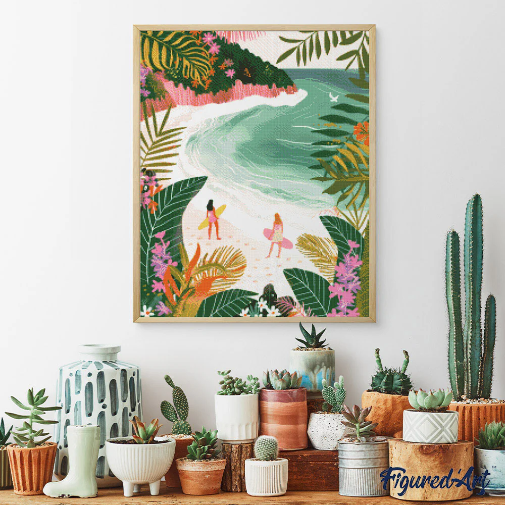 Diamond Painting - Tropical Bay 40x50cm canvas already framed - Image 2