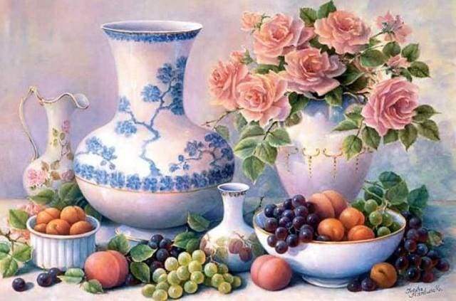 Diamond Painting - Vases and Fruits
