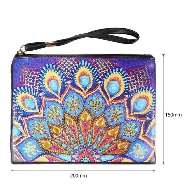 Diamond Painting Wrist Bag Blue Peacock - Image 6