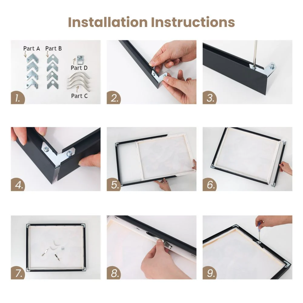 DIY Aluminum Frame - 40×50 cm inner frame Golden - Image 7