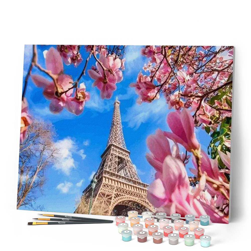 Eiffel Tower with Flowers - Image 2