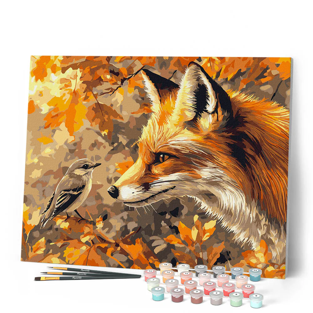 Fox and Bird in Autumn - Image 2