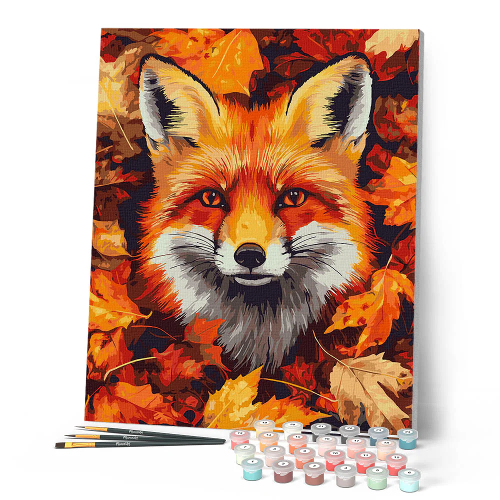 Fox in Autumn Leaves - Image 2
