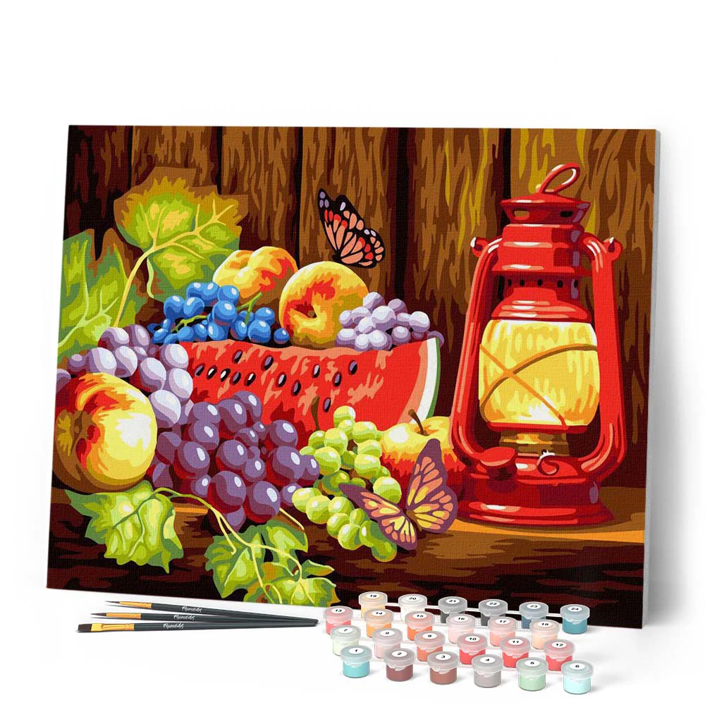 Fruits on the table and butterflies - Image 2