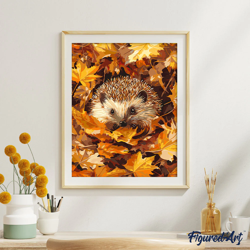 Hedgehog in Autumn Leaves - Image 3