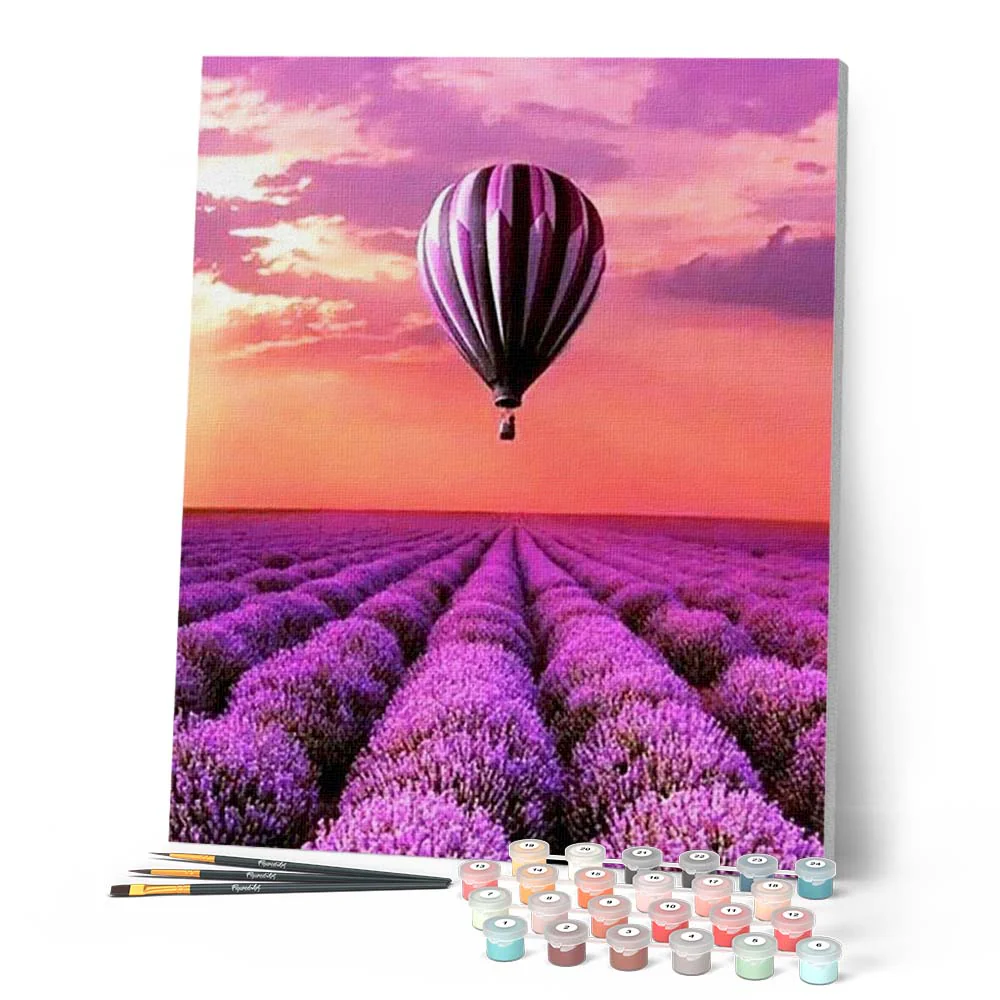 Hot Balloon and field of Lavender - Image 2