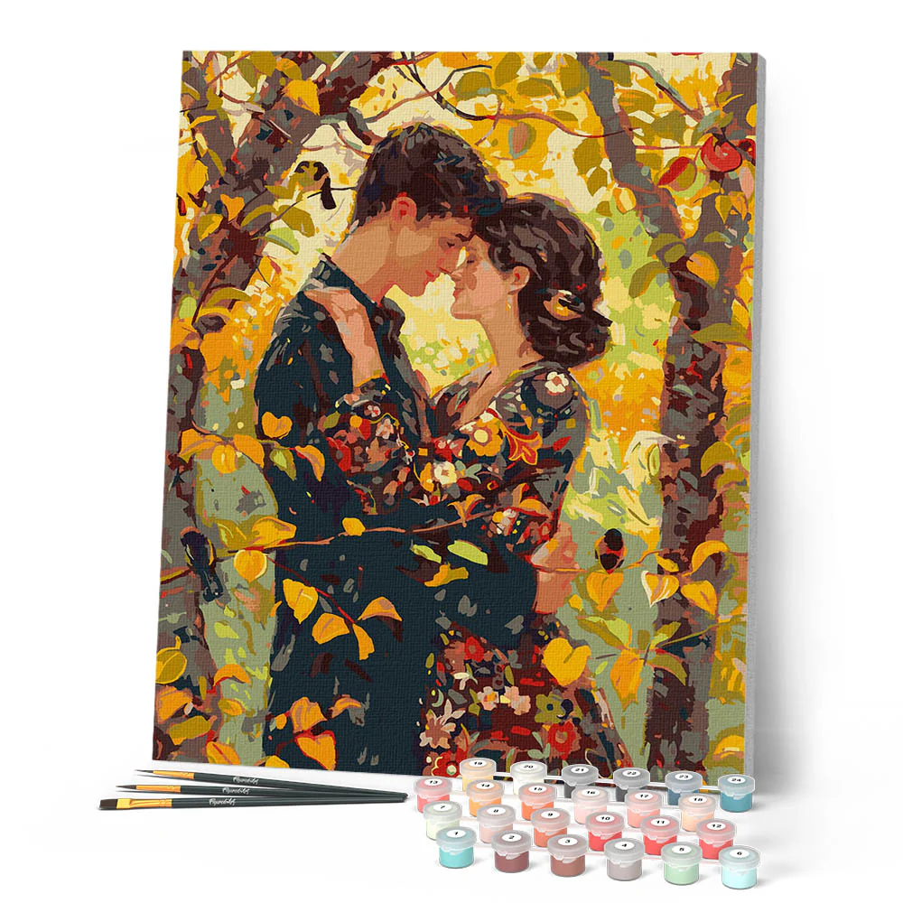 Klimt-inspired Autumn Embrace - Image 2