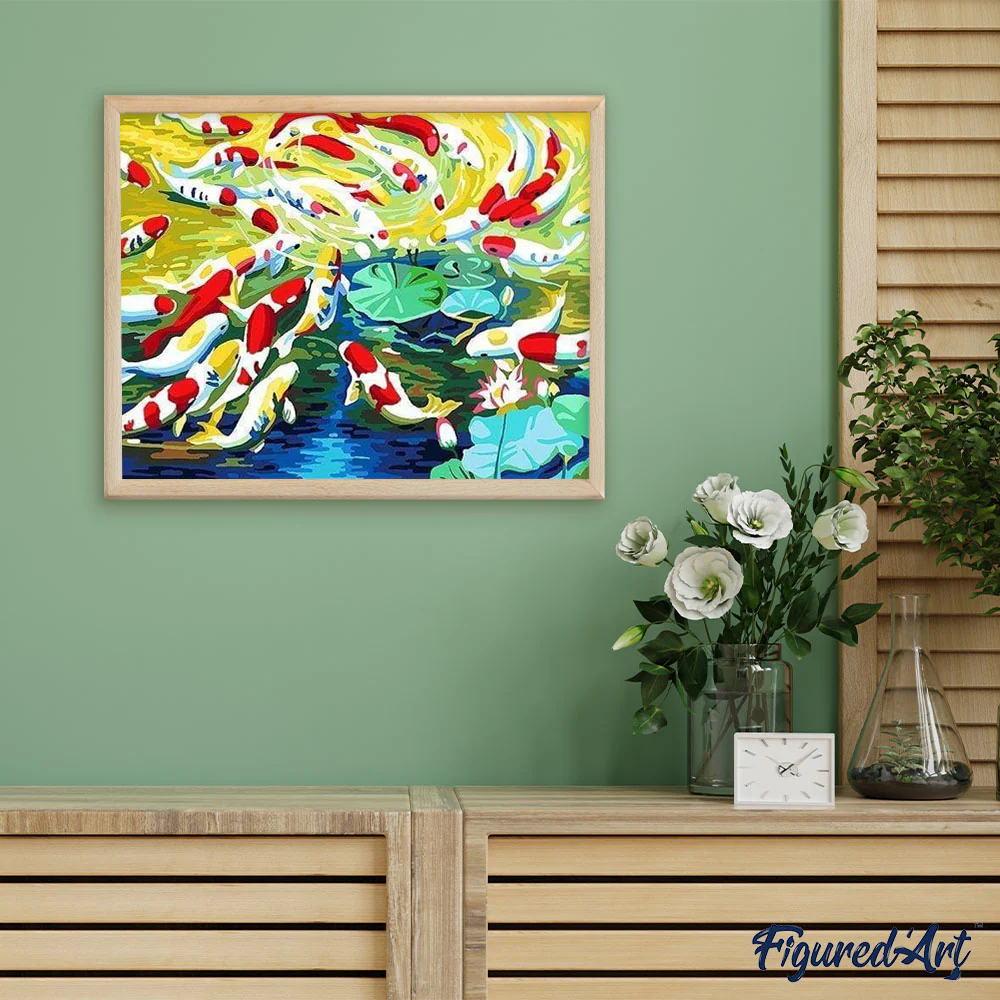 Koi carps and water lilies - Image 3